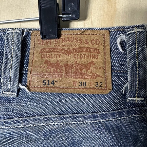 Levis 514 38X32 Men’s Slim Straight Jeans Blue Denim Stretch Button Pocket - Picture 11 of 14